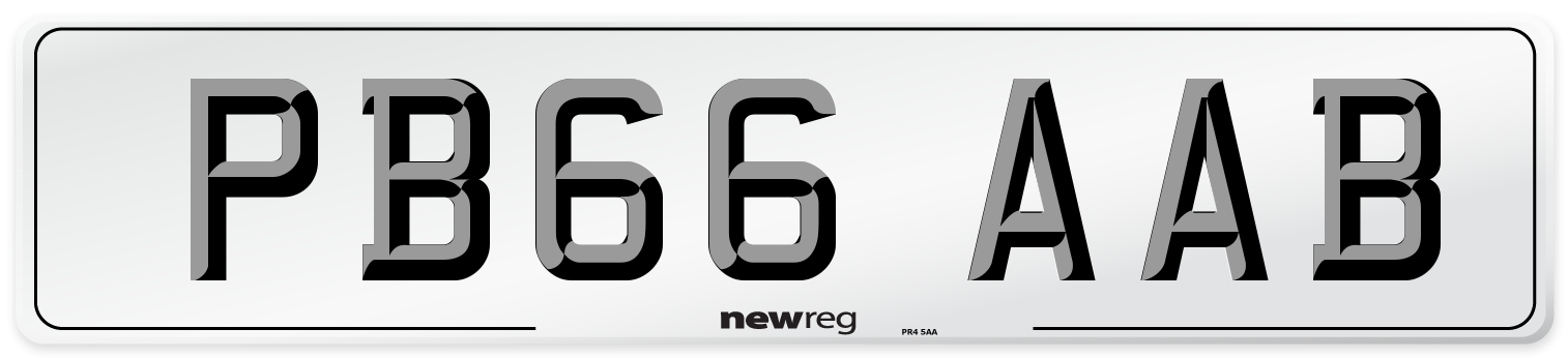 PB66 AAB Number Plate from New Reg